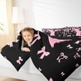 thumbnail image 4 of jejeloiu Monogrammed Y Bedding Comforter Set,Cute Bowknot Bowtie Twin Comforter Sets,Light Pink Black Bedding Set,Microfiber Room Decorative Reversible,2 Pieces, 4 of 8