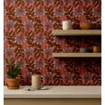 thumbnail image 4 of S4Sassy Tropical Lily Flower Wallpaper - Peach Bohemian Wall Covering, 25" x 240" Self-Adhesive Textured Vinyl Walls Paper, Decorative Wall Wrap, Easy DIY Walls Covering For Bedroom, Cabinets, 4 of 9