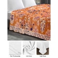 thumbnail image 5 of Twin Size Flat Sheet Only, Boho Orange Soft Brushed Microfiber Bed Sheets, Country Style Bohemian Floral Retro Tribal Hotel Quality Breathable Bedding Top Sheet, Easy Care, 66"x96", 5 of 9