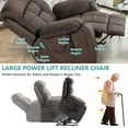 thumbnail image 3 of Oversized Massage Recliner Chair with Heat, UHOMEPRO Large Electric Power Lift Recliner Chair for Big and Tall and Elderly with Hidden Cup Holder, 350lb, Home Theater Accent Chairs, Dark Brown, 3 of 13