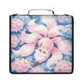 thumbnail image 2 of Pink-fox Hydrangea Printed Zipper Binder with Handle&Shoulder Strap 2 inch 3 Ring 500+300 Sheet Capacity File Folder Organizer, 2 of 8