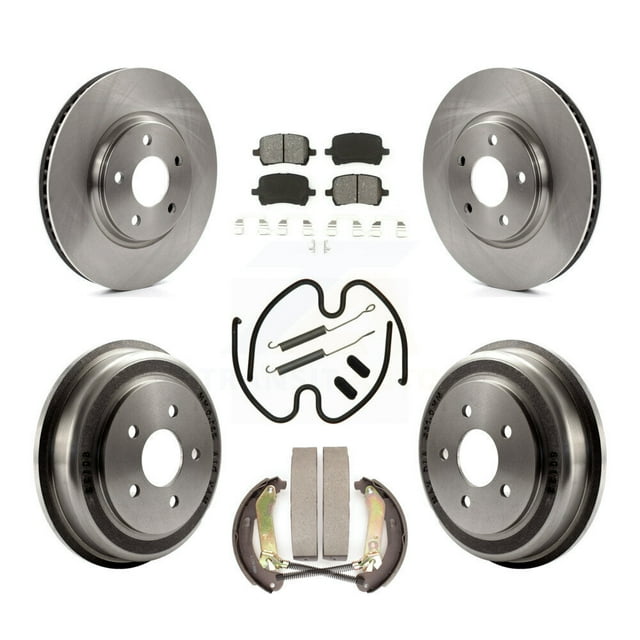 Transit Auto Front Rear Disc Brake Rotors Semi-Metallic Pads and Drum Kit (7Pc) for Car Chevrolet Malibu K8S-103616