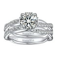 thumbnail image 2 of MomentWish 1.3 Carat Round Cut Moissanite Engagement Rings Set,Wedding Bridal Ring Set Infinity Ring Promise Ring 925 Sterling Silver with 18K White Gold Plated, 2 of 7