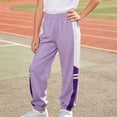 thumbnail image 2 of Girls Sweatpants Trendy Cute Elastic Waist Classic Fit Summer Casual Sports Jogger Pants Size 6 Years, 2 of 9