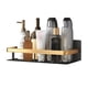 thumbnail image 1 of Estante de ducha adhesivo, organizador de baño de pared, estante de ducha de metal sin perforaciones con vallas doradas, 1 of 5
