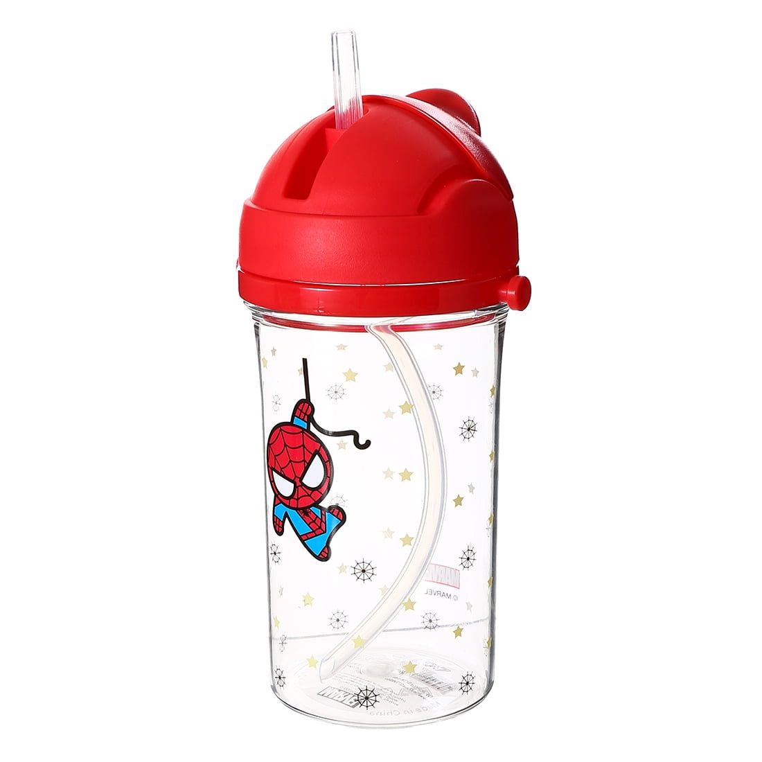 MINISO Marvel Water Bottle with Straw BPA-Free Strap Plastic Water