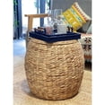 thumbnail image 4 of ELE Light & Decor Wicker / Rattan Large Storage Ottoman Basket with Lid in Beige, 4 of 9