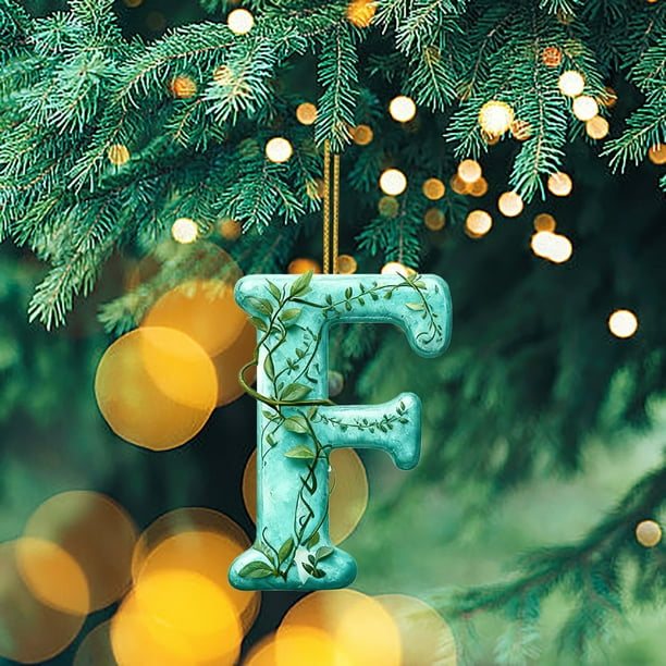 Adornos navideños con trampa de luz acrílica, serie Alfabeto 26, mochila acrílica 2D, colgante para coche, adorno decorativo, decoración de jardín, decoración navideña y de Halloween.