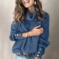 thumbnail image 3 of Chaqueta tipo suéter de cuello alto para mujer, ropa europea y americana, otoño e invierno, 3 of 6