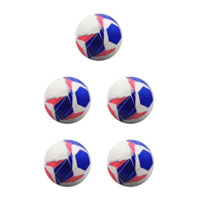 QualitChoice Durable Soccer Balls For Wide In Training And Matches Teamwork PVC Football Goal Ball Soccer Fun Portable Competitive blue No.5 5Set