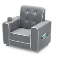 thumbnail image 3 of Delta Children Chelsea Chaise Rembourrée pour Enfants avec Porte-Gobelet, Gris, 3 of 5