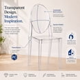 thumbnail image 3 of 2xhome Modern Contemorary Dining Ghost Side Chair Transparent Stackable Victorian Acrylic Plastic Vanity Chair, Clear, Set of 1, 1 piece, 3 of 12