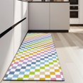 thumbnail image 4 of Colorful Checkerboard Pattern Kitchen Rug Mat,Kitchen Runner Rugs Non Skid Washable,Decorative Kitchen Floor Mats for Kitchen,Sink,Laundry,17"X47", 4 of 5