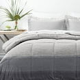 Noble Linens 3Piece Gray Ombre Print Comforter Set, King/CalKing