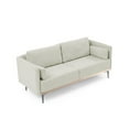 thumbnail image 4 of 72.83 inch Sofa Couch, Mid Century Modern Sofa Couch for Living Room, Linen Fabric Upholstered 3-Seater Sofa with Iron Legs for Compact Small Space, Apartment, Bedroom, Dorm, Office, Beige, 4 of 9