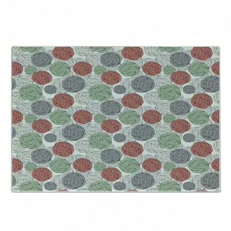 

Retro Cutting Board Knitting Balls Crochet Hand Made Theme Domestic Hobby Vintage Theme Decorative Tempered Glass Cutting and Serving Board Small Size Coral Grey Reseda Green by Ambesonne