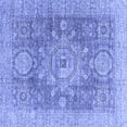 thumbnail image 1 of Ahgly Company Machine Washable Indoor Square Abstract Blue Modern Area Rugs, 7' Square, 1 of 4