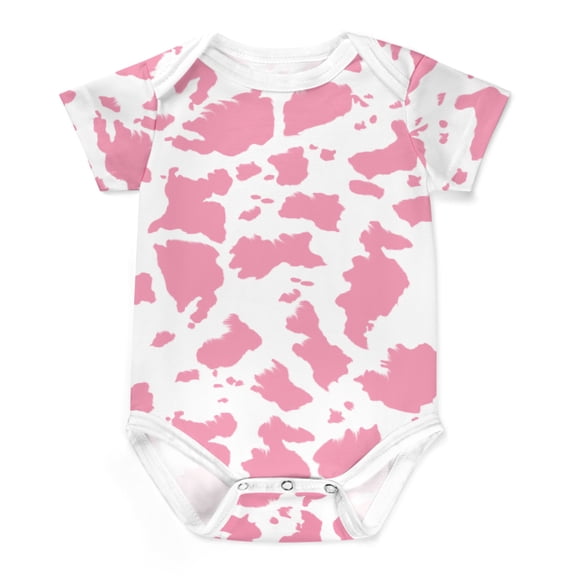 Cow Spots Texture Baby Bodysuit for Girl Boy Vintage Cows Print Newborn Infant Romper Onesie Outfit