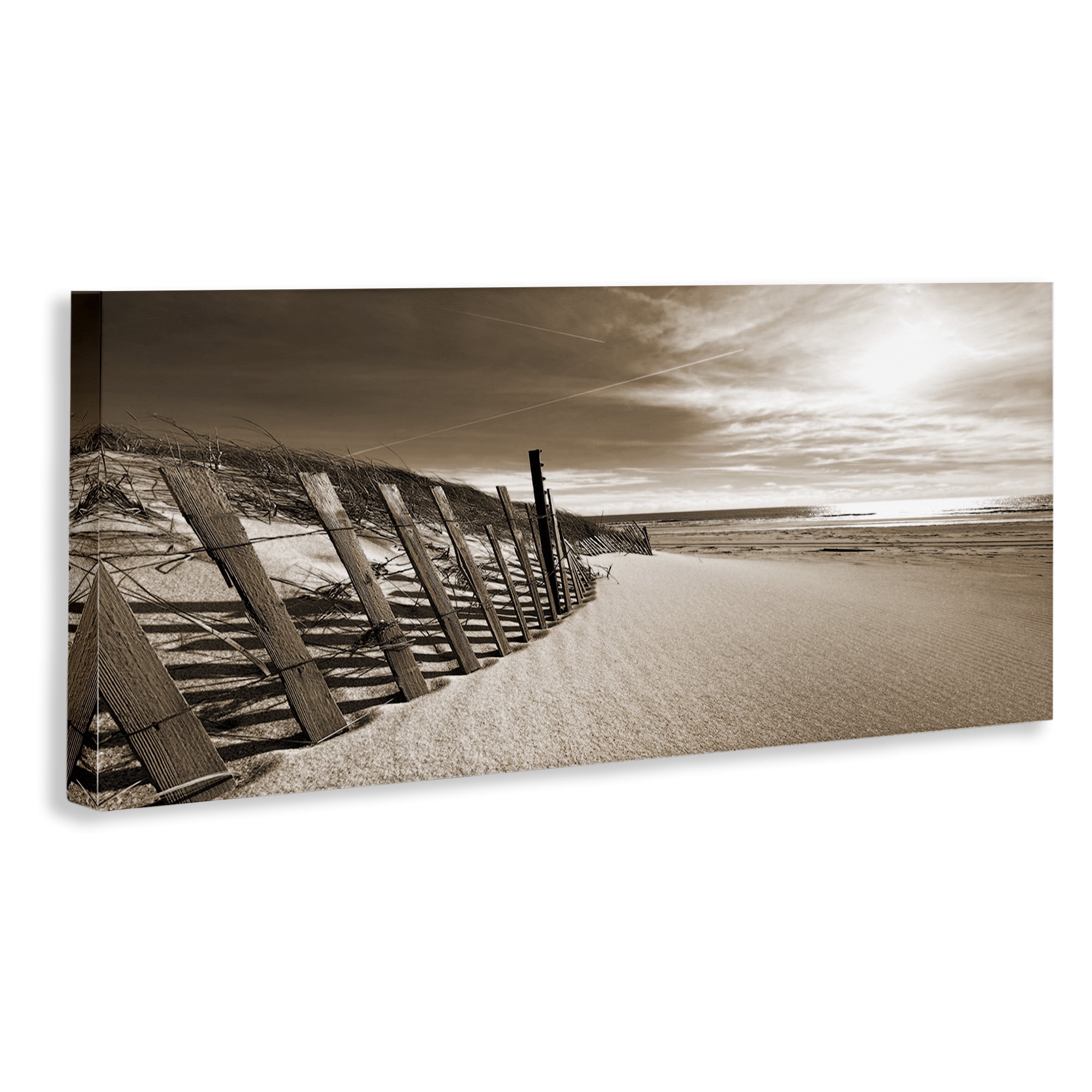 Stupell Industries Serene Sands View Landscape Photography Gallery Wrapped Canvas Art Print Wall Art, 24 x 10
