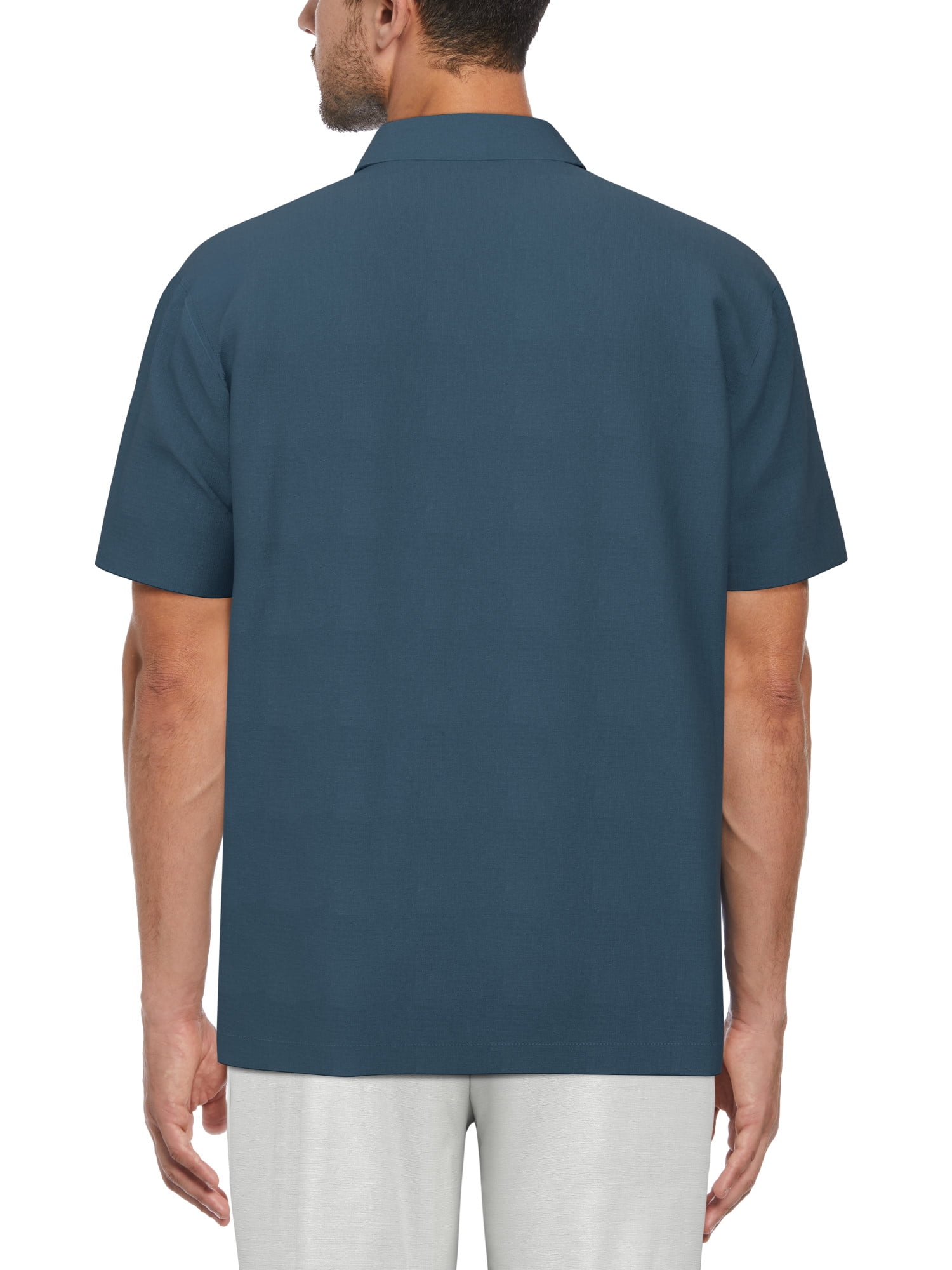 Cafe Luna Men's and Big Men's Pintuck Short Sleeve Guayabera Shirt, Sizes S-5XL