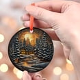 thumbnail image 4 of Christmas Ornament, Christmas Decoration, Holiday Gift,Heirloom Keepsake, Round , Gift Exchange, Gift Idea, Village Scene Forest, Holiday Keepsake, Xmas Tree Hanging Decoration, Se, 4 of 5