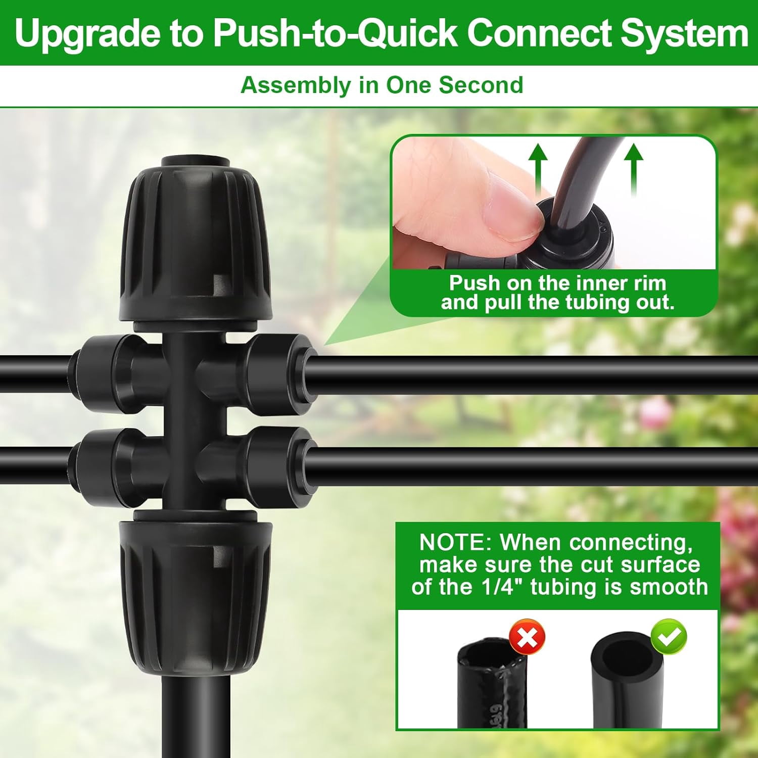 Kalolary 246FT Quick Connector Garden Watering System, Automatic Garden Watering System with 1/2" 1/4" Irrigation Tube Watering Drip Tubing Kits for Lawn Garden Greenhouse Flower Bed