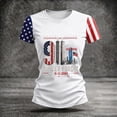 thumbnail image 4 of Domzest 9/11 25th Anniversary Shirt for Women Never Forget Patriotic T-Shirt Short Sleeve Crew Neck USA Flag Graphic Tee White M, 4 of 6