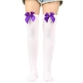 thumbnail image 5 of EHQJNJ Compression Stockings for Women Open Toe Zipper Womens Long Socks Bowknot Pure Color Socks Thigh High Socks Over the Knee Socks Festival Christmas Black Stockings Pattern, 5 of 6