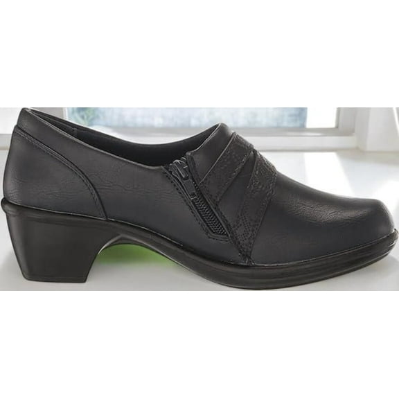 Easy Street Women's Navy Block Heel Ankle Boots, Side Zipper, Size 9M