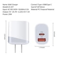 thumbnail image 4 of USB C Block Charger,2PCS ABCPOW 20W PD Type C Charger Block QC3.0 Dual USB Wall Charger Adapter Plug USB C Brick Power Delivery Fast Charge Quick Charging Charger Block,White, 4 of 6