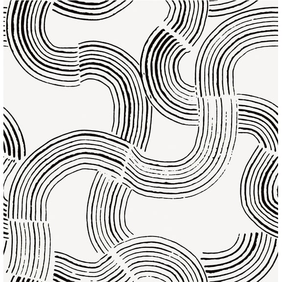 Nuwallpaper Abstract Black Noir Hokime Peel & Stick Wallpaper