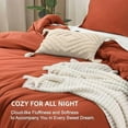 thumbnail image 7 of Boho Comforter Full Size Set Burnt Orange, 3 Pieces Fall Solid Terracotta Lightweight Bedding Comforter Set, Rust Fluffy Winter Quilted Blanket Set (79x90In Comforter & 2 Pillowcases), 7 of 7