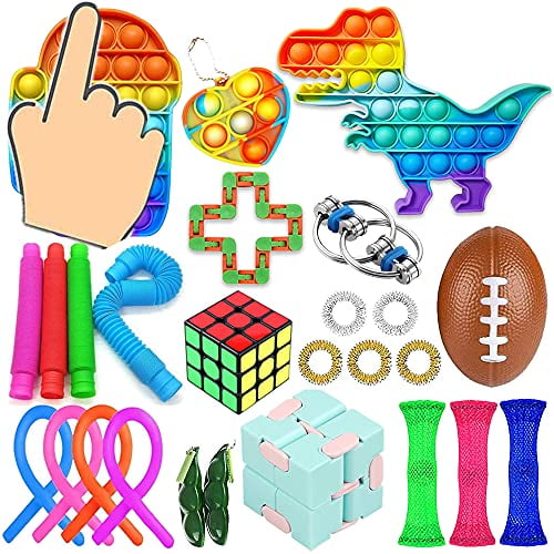 Waybla 22 Pack Sensory Pop Fidget Packs pop Bubble Squeeze Toys with Simple Dimple Toys for Boys Girls Autism ADHD Stress Relief and Anti-Anxiety Toys