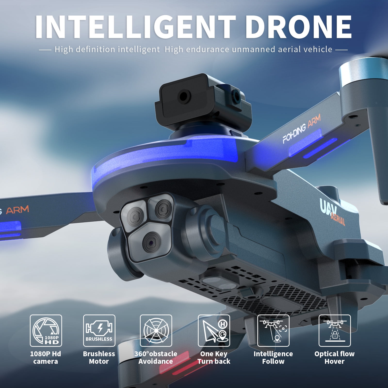 Babyltrl Drone with 1080P HD Dual Camera for Adults Kids,Wifi FPV Foldable RC Quadcopter with 2 Batteries for 35 Mins Flight,Brushless Motor,Toys Gifts for Beginner
