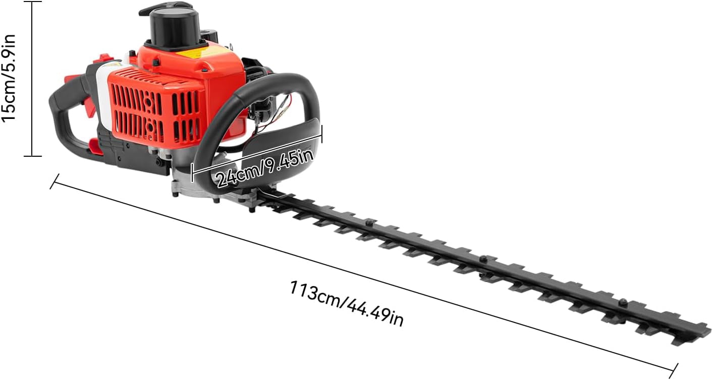 22.5cc 2-Stroke Gas Powered Dual Sided Hedge Trimmer with Rotating Handle, Garden Tool to Trim Shrubs, Bushes, and More, Lightweight for Gardener Professional Landscaper Home User
