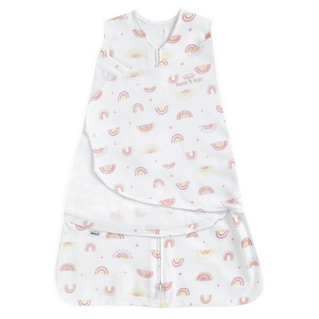 Halo® Sleepsack® Swaddle, 100% Cotton, Sunshine Rainbows, Newborn Girls, 0-3 Months