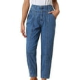 thumbnail image 1 of Pantalones de mezclilla elásticos para mujer INSPIRE CHIC, estilo mom, azul XS, 1 of 6