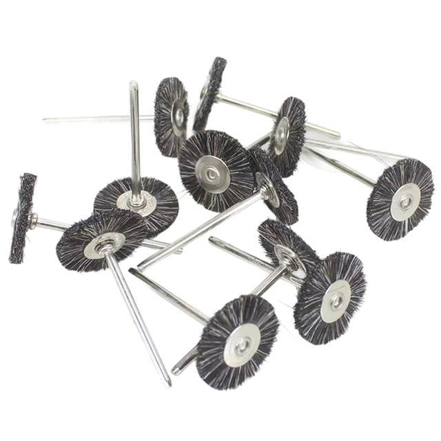 144 cepillos de pulido en miniatura de 22 mm de diámetro para joyería de jade con vástago en forma de D.