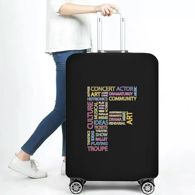 Stretch Luggage Cover Suitcase Covers Text Letter Printed Travel Accessories Printed Dust Cover 18''-28'' Inch Protective Case 8text F S