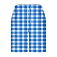thumbnail image 5 of ZCFZJW Mens Plaid Swim Trunks Lightweight Casual Drawstring Elastic Waist Swim Shorts Quick Dry Mens Swimsuit Board Shorts with Pockets Blue XXXXL, 5 of 5