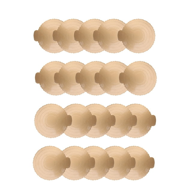20pcs Creative Cake Board Practical Cake Circle Base Round Shape Dessert Board Party Supplies for Birthday Wedding (5.9Inches, Golden)