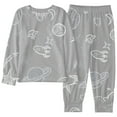 thumbnail image 3 of Girls 2 Piece Pajama Set Cute Print Sleepwear Soft Long Sleeve Top And Pants Matching Nightwear Outfit For Toddlers Kids Children 2 To 10 Years Old, 3 of 3