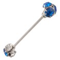 thumbnail image 2 of Silver Tone Collar Bar Pin 1 7/8" To 2 3/16" Blue 6 Stone Rhinestone Mens Adult Male, 2 of 2