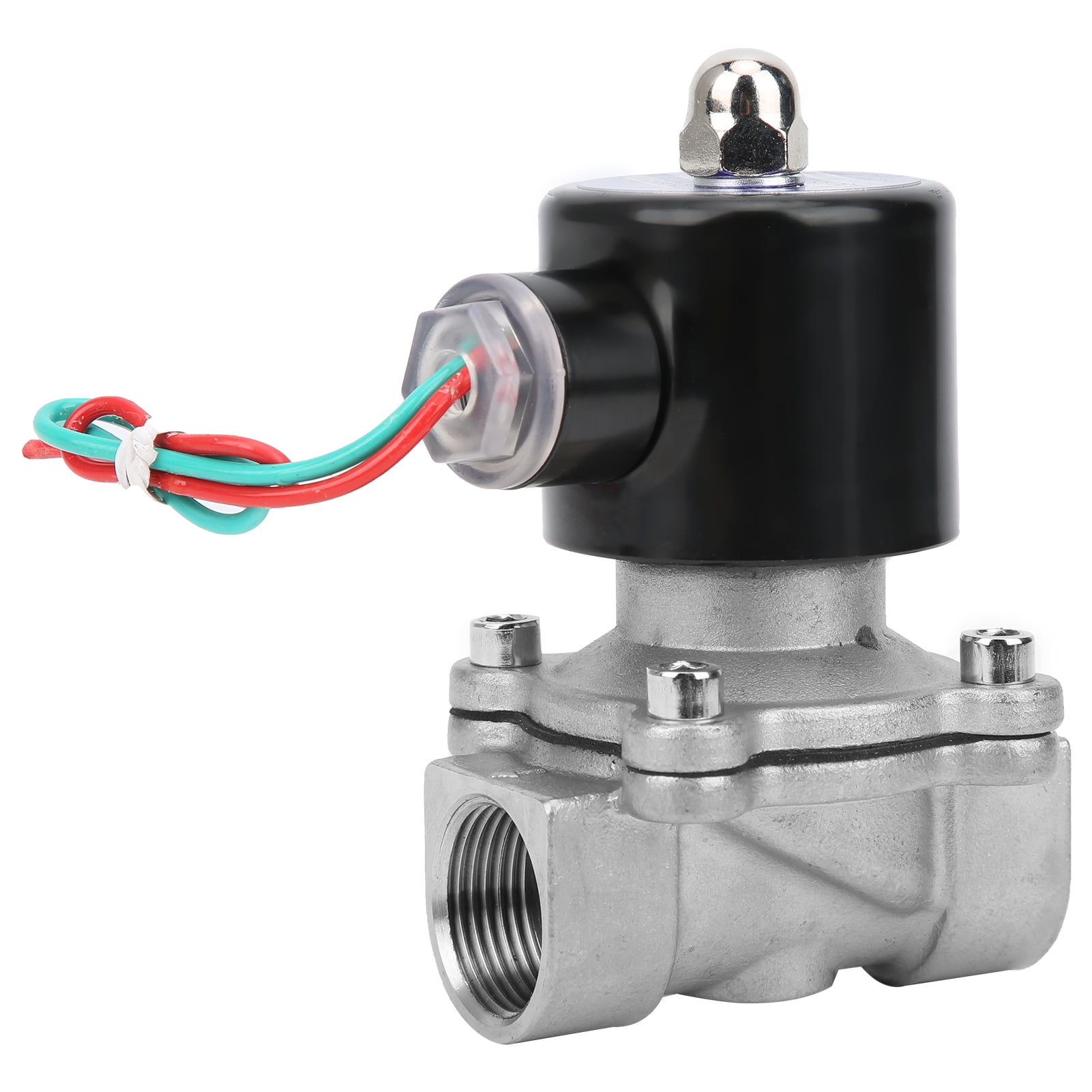 Solenoid Valve Durable Convenient Industrial Hardware Supplies Stainless Steel Stable 1/2in Solenoid Valve Direct‑Acting Water Valve for Industrial AC380V