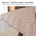 thumbnail image 4 of KATBOC Farmhouse Dining Table and Chair Set, Large 71in Rustic X-Leg Table with 6 Cream Upholstered Chairs, Brown Wood Grain Finish for Kitchen & Dining Room, 4 of 7