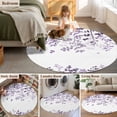 thumbnail image 5 of Round Rug 4Ft Washable Non-Slip, Purple Leaves Circle Area Rugs for Living Room Bedroom, Summer Botanical Indoor Floor Mats Carpet Runner for Home Decor Aesthetic, 5 of 8