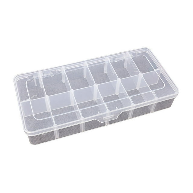 Plastic Organizer Box Clear Storage Beads Containers Large 12 Grids With Compartments Removable Dividers For Jewelry Tool Tackle Earring Craft Beads