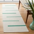 thumbnail image 3 of SAFAVIEH Montauk Oswald Geometric Striped Cotton Area Rug, Ivory/Dark Green, 6' x 9', 3 of 10