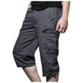 thumbnail image 1 of Men's Casual Solid Color Work Pants Fashionable Pants Men's Cropped Pants, 1 of 6