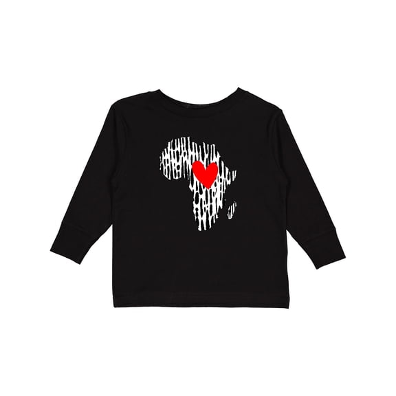 Inktastic Black History Month Ink Print African Heart Boys or Girls Long Sleeve Toddler T-Shirt
